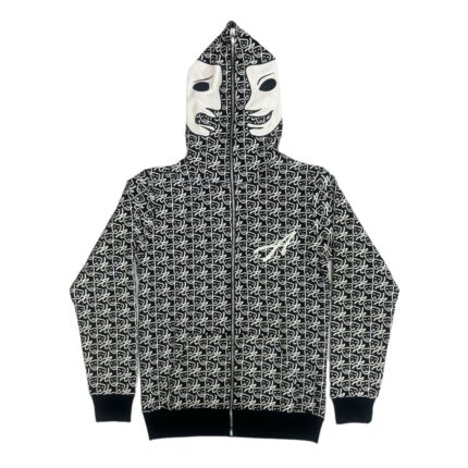 Oreo All Over Print Glow-in-the-Dark White Leather Mask Hoodie