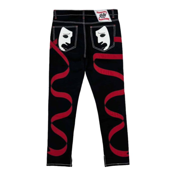 Laugh Now Cry Later Denim Black-Red